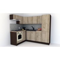 Bucatarie de Colt GENA NEW 3 ST. 160-230, Cu Corp de Cuptor, Wenge / Decor K002